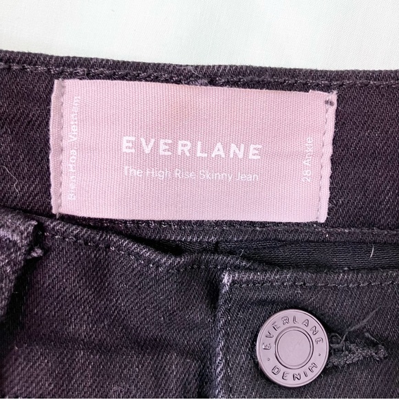 Everlane The High Rise Skinny black denim jeans size 28 ankle - Picture 10 of 12